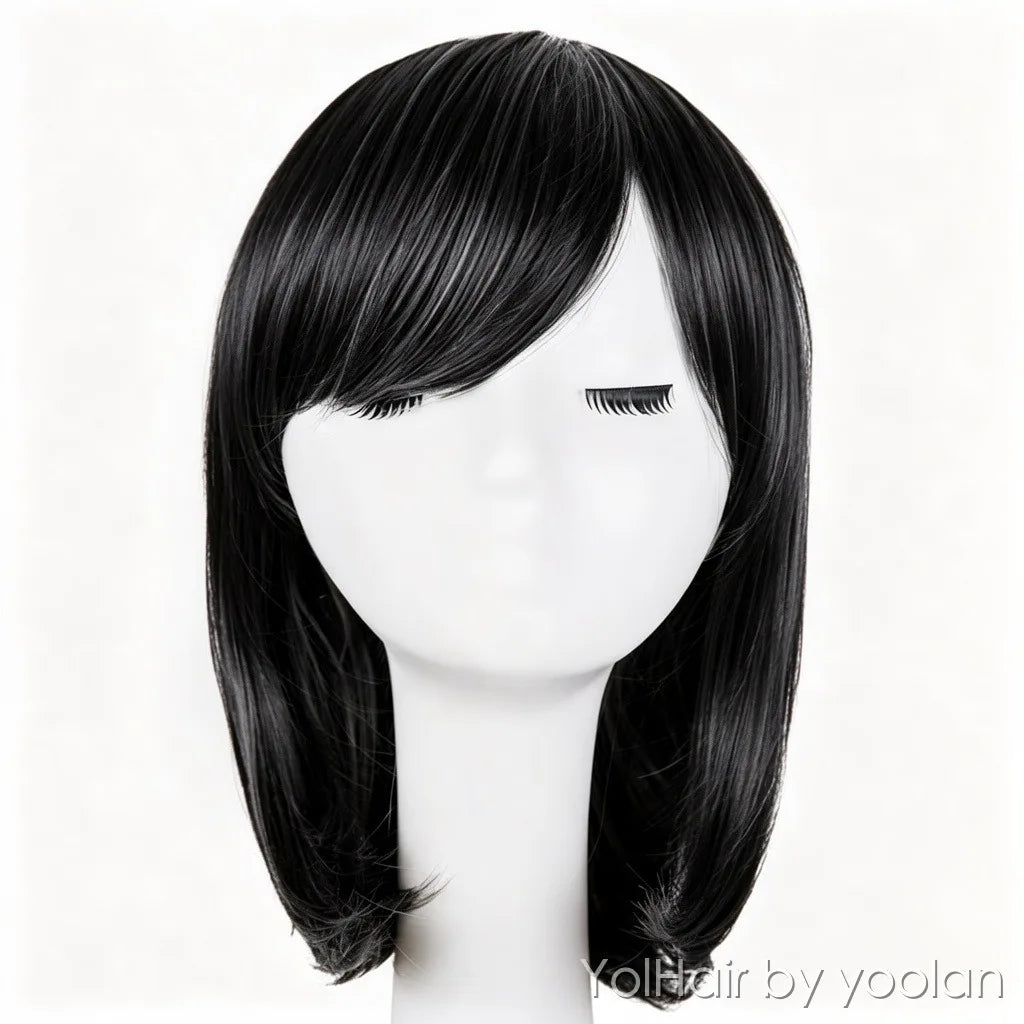 Long Curly Straight Cosplay Wig High Temperature Fiber Natural Look for Women - front before