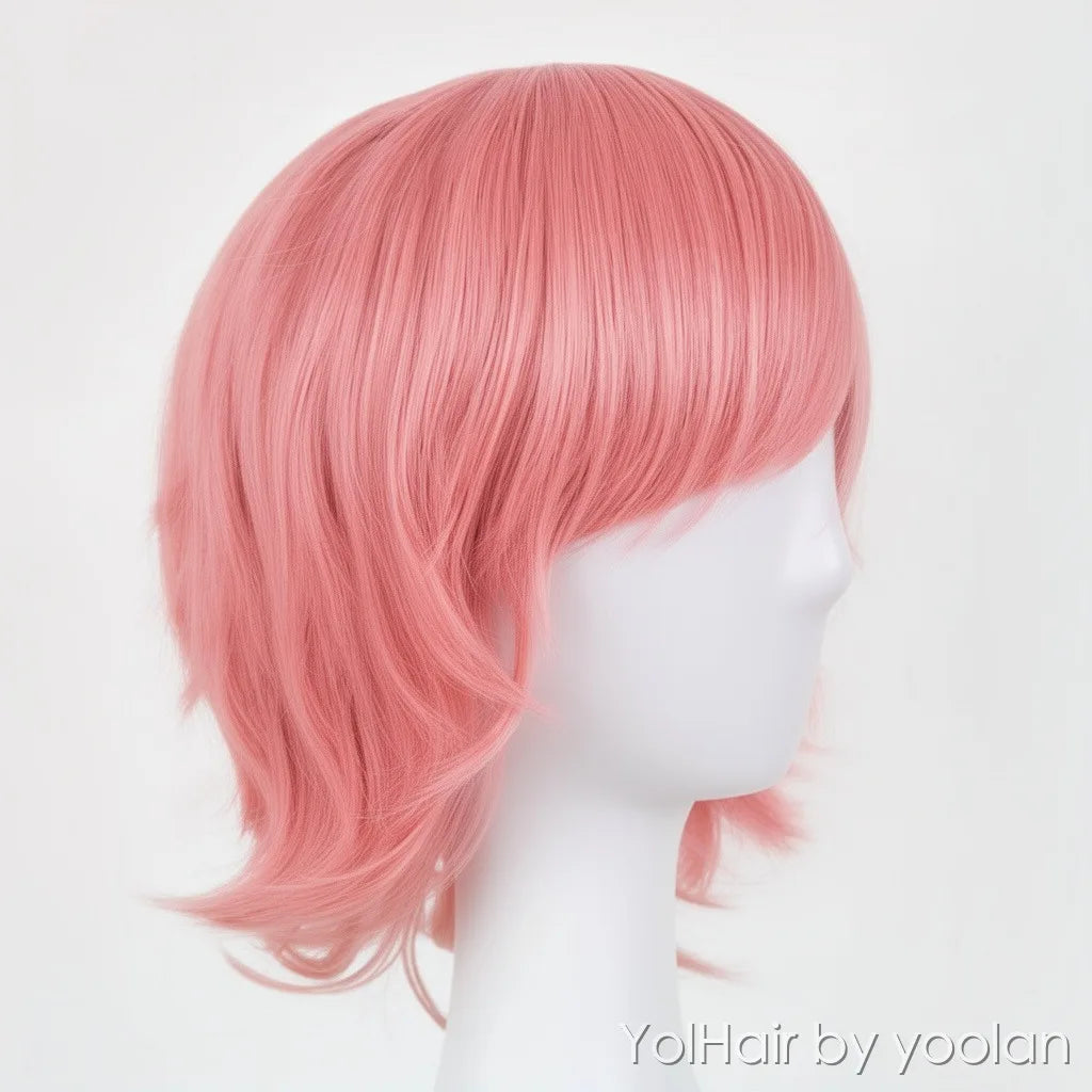 Long Straight Cosplay Wig Heat Resistant Synthetic Hair Anime Colorful Wigs for Women Party - side before