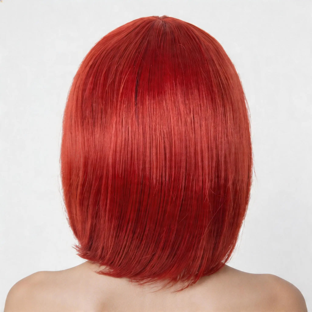 Colorful Long Curly Straight Cosplay Wig for Women, Heat Resistant Synthetic Hair - back after