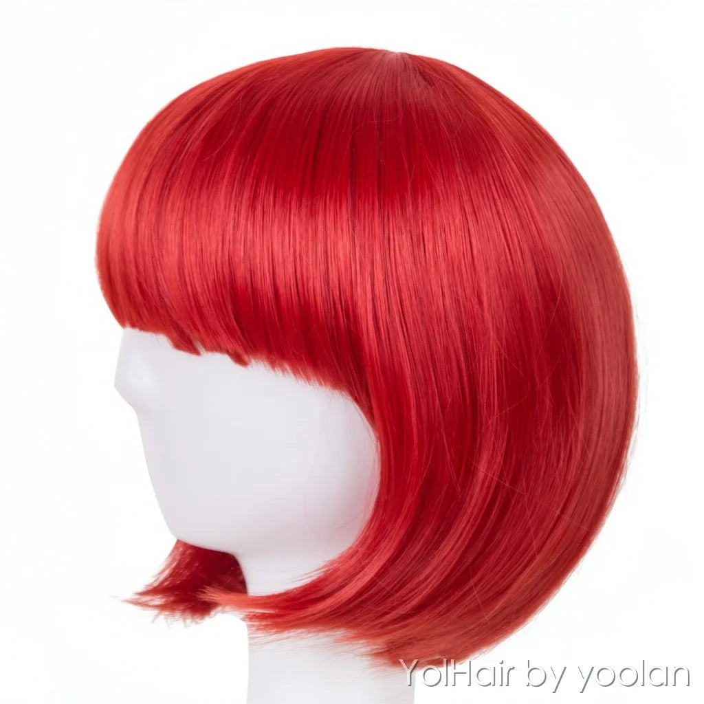 Colorful Long Curly Straight Cosplay Wig for Women, Heat Resistant Synthetic Hair - side before