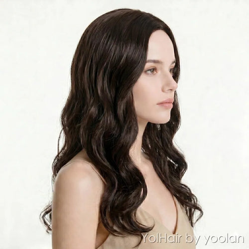Long Straight Curly Cosplay Wig Heat Resistant Synthetic Hair Middle Part No Bangs for Women - Multiple Colors - side after