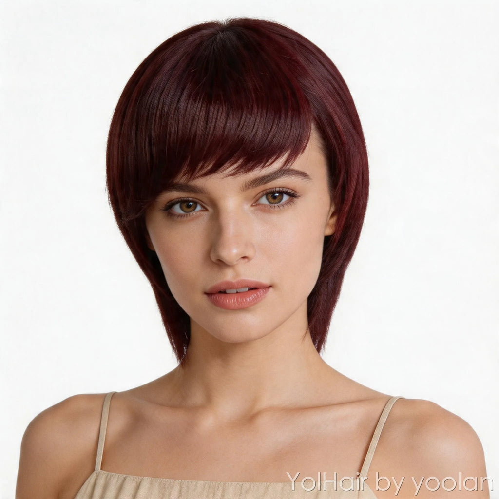 Colorful Long Straight Cosplay Wig Heat Resistant Synthetic Hair for Women - white