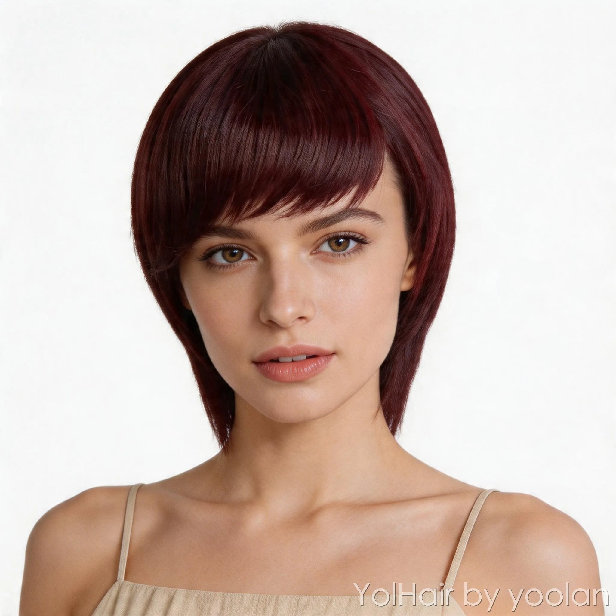 Colorful Long Straight Cosplay Wig Heat Resistant Synthetic Hair for Women - white