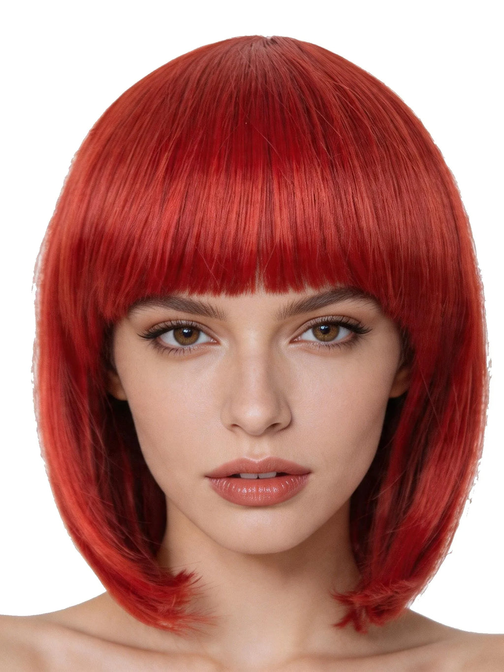 Colorful Long Curly Straight Cosplay Wig for Women, Heat Resistant Synthetic Hair - vertical