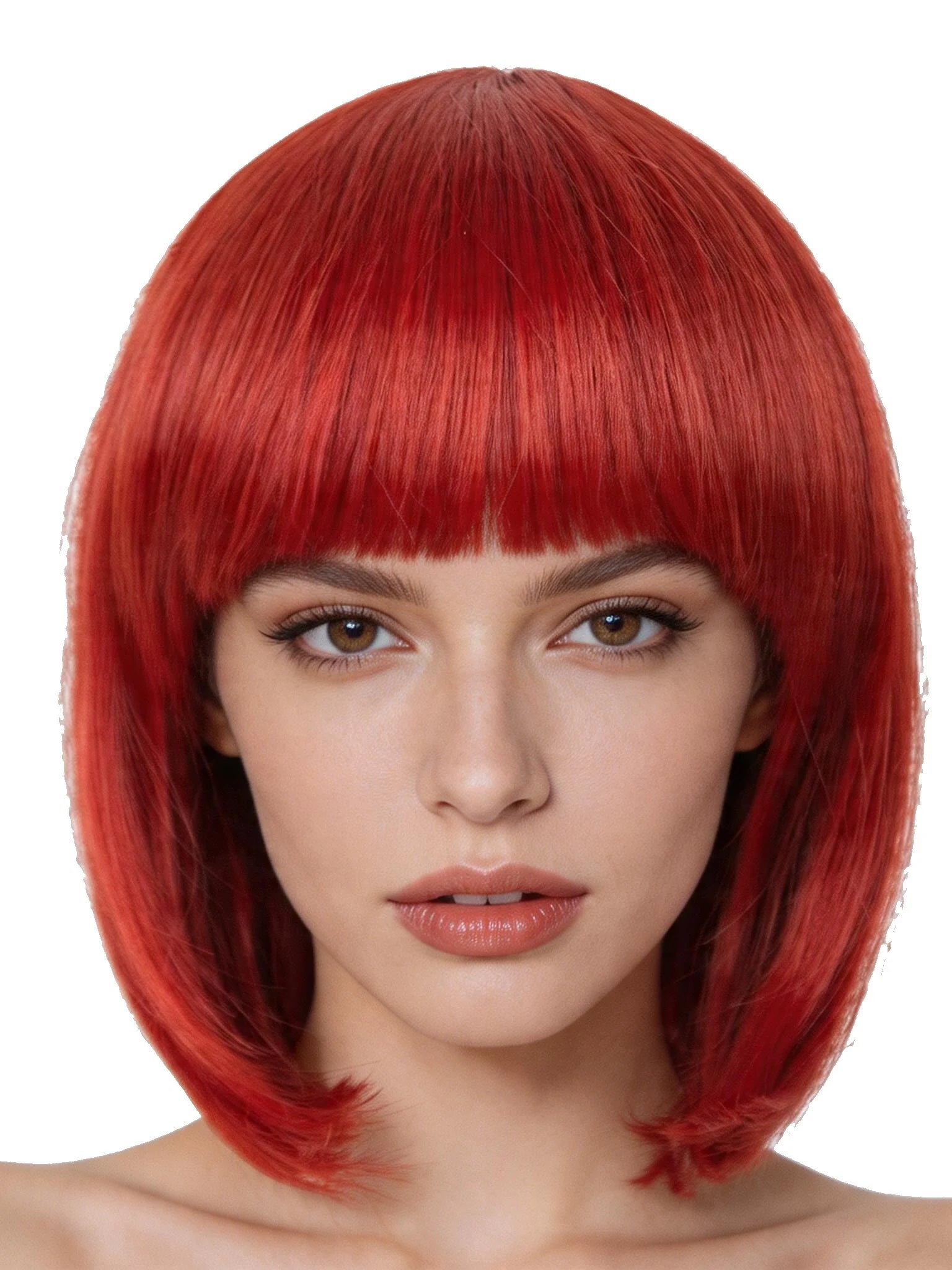 Colorful Long Curly Straight Cosplay Wig for Women, Heat Resistant Synthetic Hair - vertical