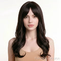 Long Curly Cosplay Wig Heat Resistant Synthetic Fiber with Bangs for Women - white