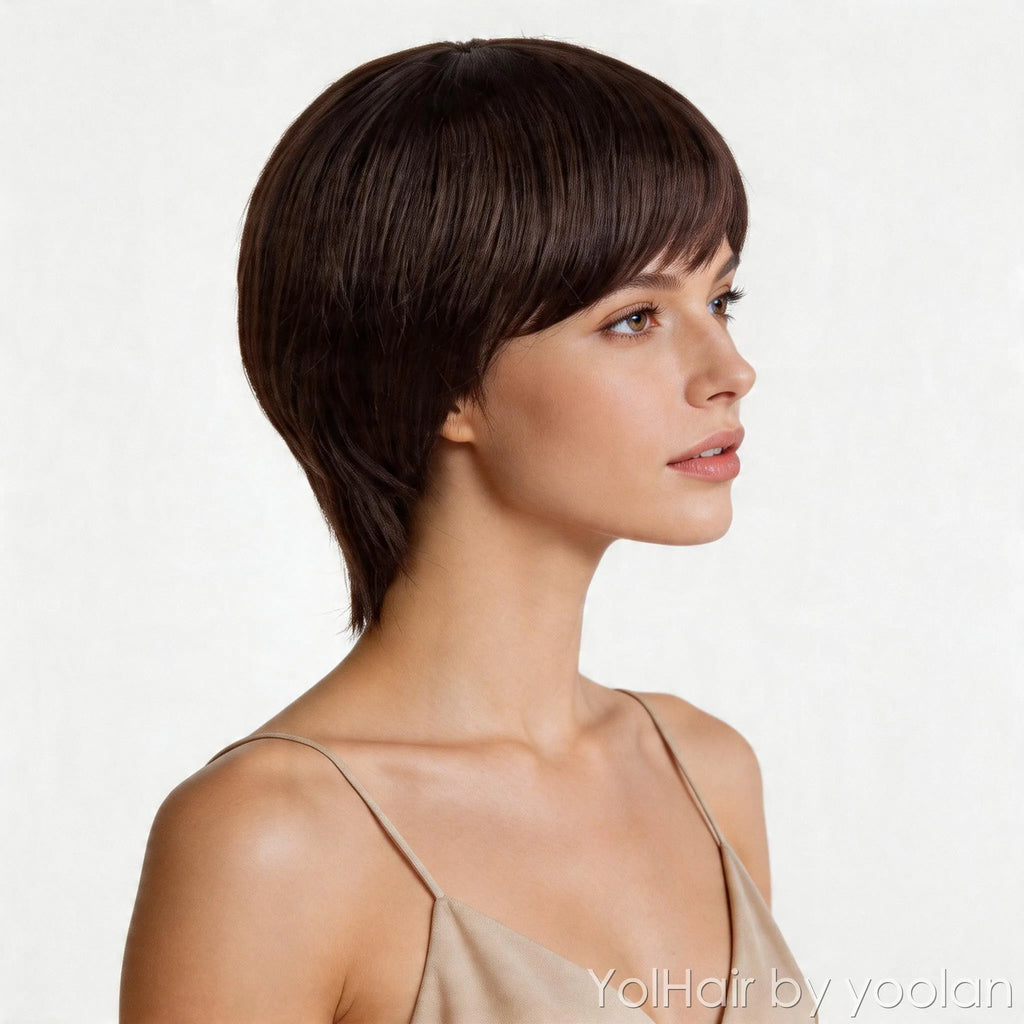 Colorful Long Straight Cosplay Wig Heat Resistant Synthetic Hair for Women - side after