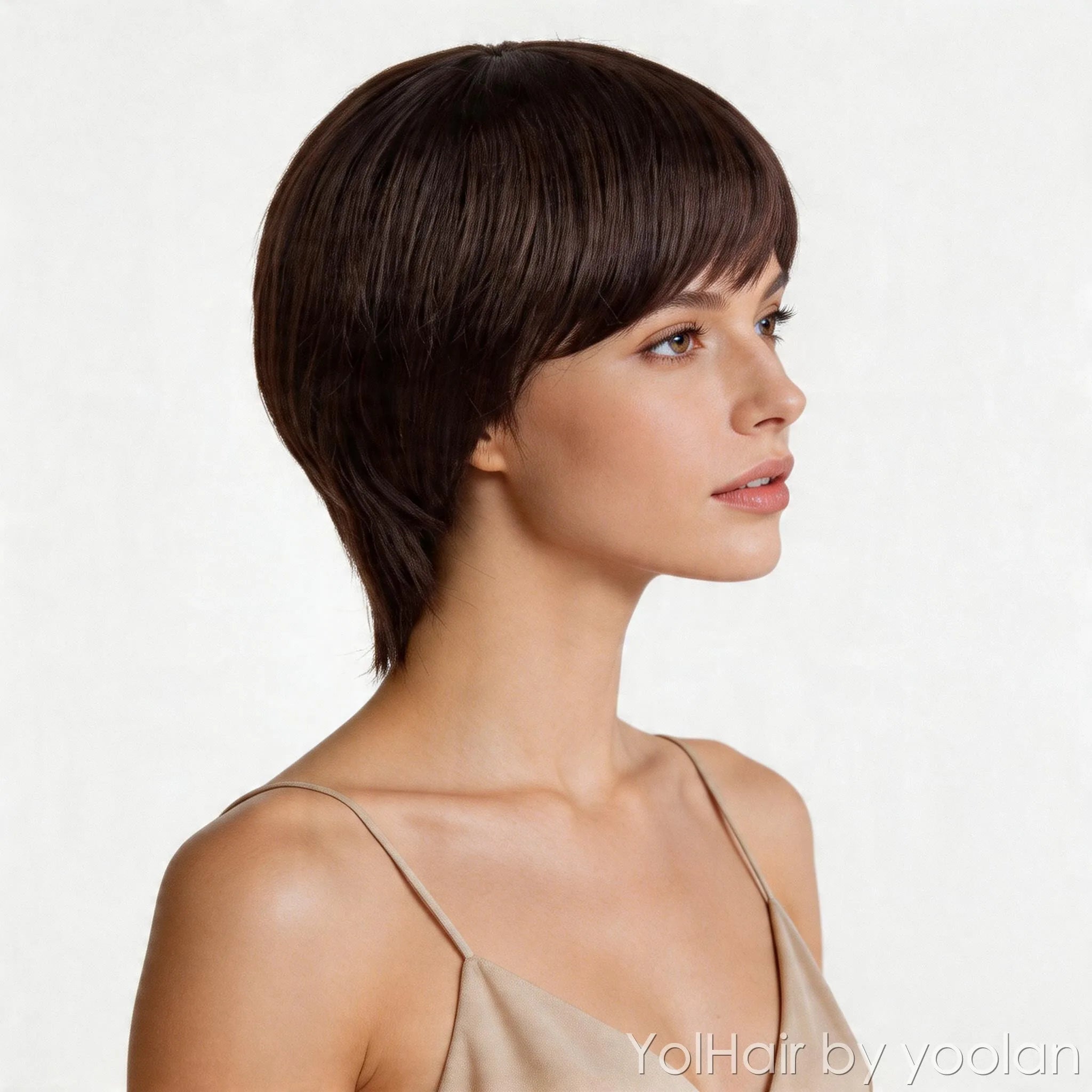 Colorful Long Straight Cosplay Wig Heat Resistant Synthetic Hair for Women - side after