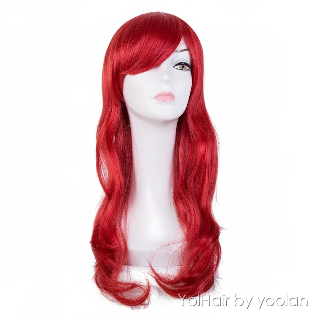 100cm Straight Cosplay Wig Women High Temp Fiber Side Bangs Long Wigs for Party Anime (Purple & More Colors) - white