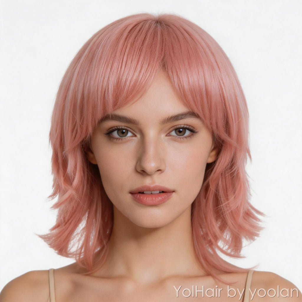 Long Straight Cosplay Wig Heat Resistant Synthetic Hair Anime Colorful Wigs for Women Party - front after