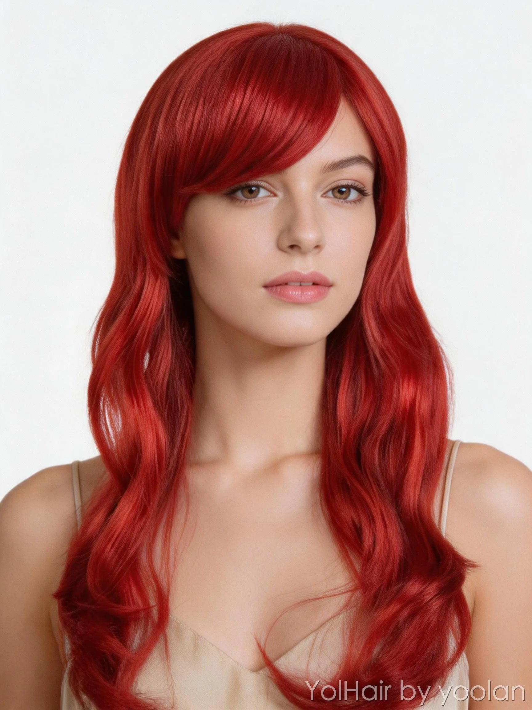 100cm Straight Cosplay Wig Women High Temp Fiber Side Bangs Long Wigs for Party Anime (Purple & More Colors) - front after