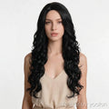 Long Curly Cosplay Wig for Women - High Temp Fiber, Center Part, No Bangs, Custom Color - white