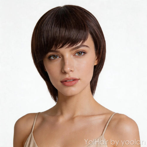 Colorful Long Straight Cosplay Wig Heat Resistant Synthetic Hair for Women - front after