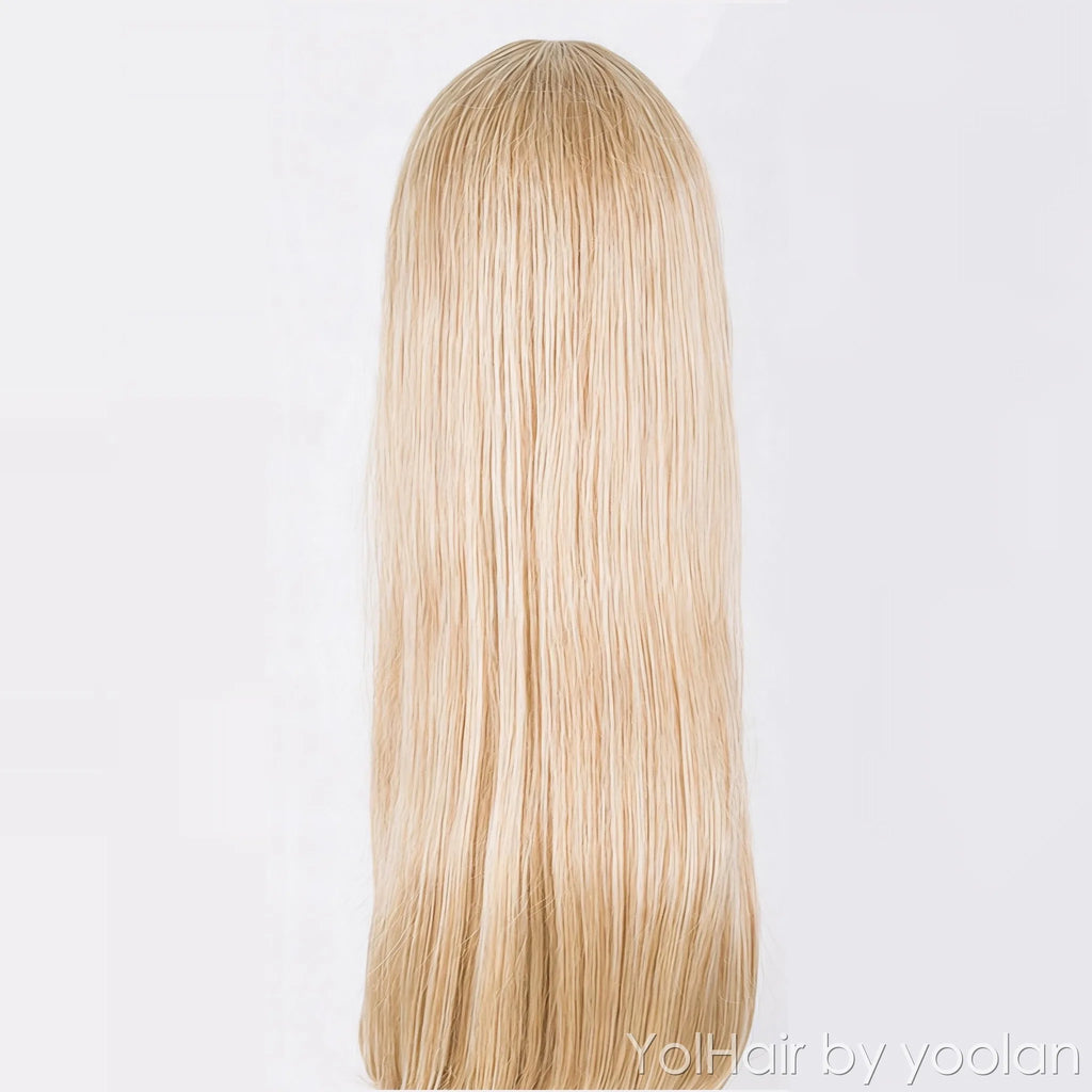 Long Straight Wig with Bangs Heat Resistant Fiber Natural Look for Women Cosplay Party - back before