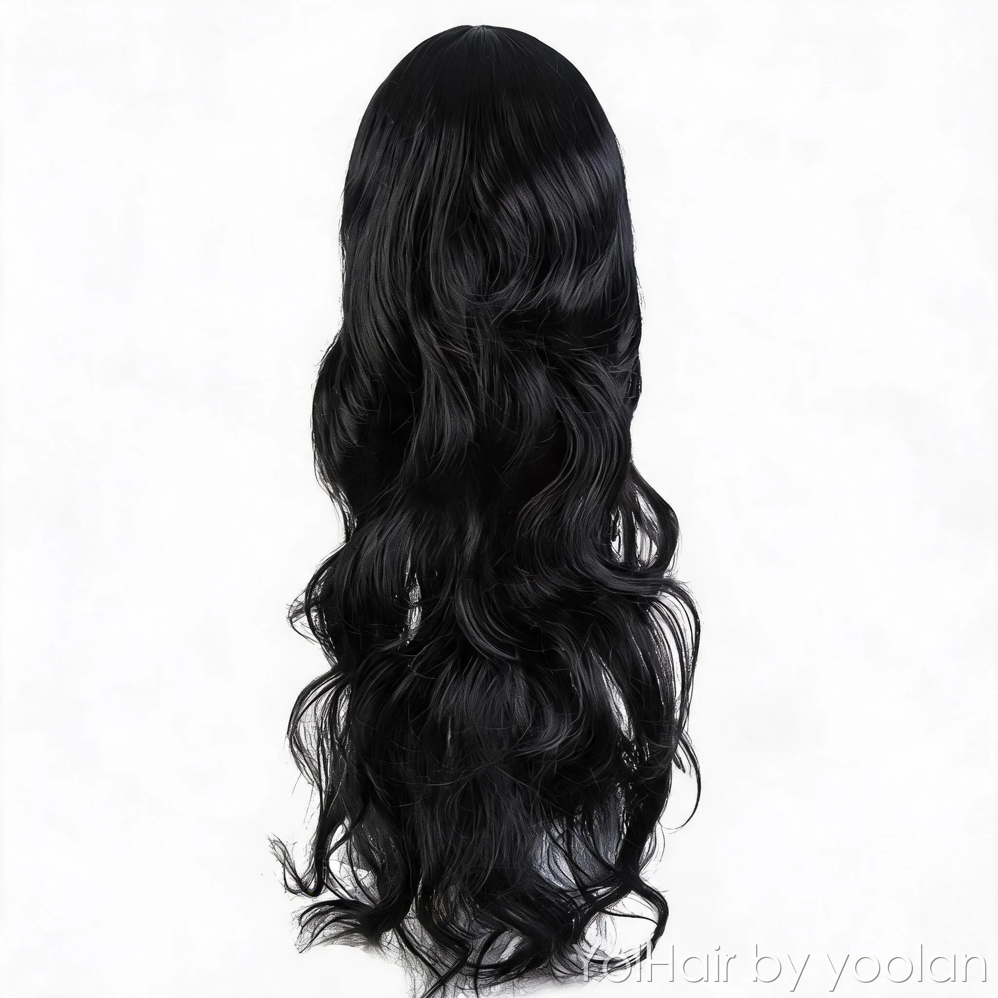Long Curly Wig with Bangs Heat Resistant Fiber for Women Daily Party Use 3 Colors - back before