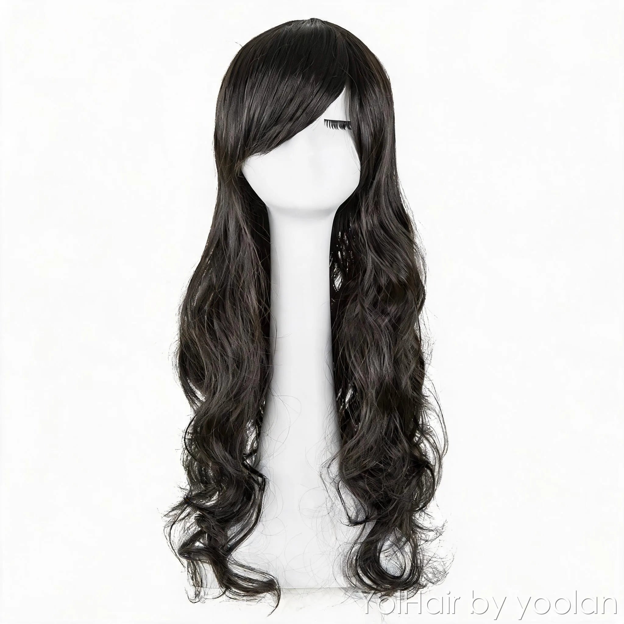 Long Curly Wig for Women High Temp Silk Full Head Natural Big Wave Daily Wear - front before