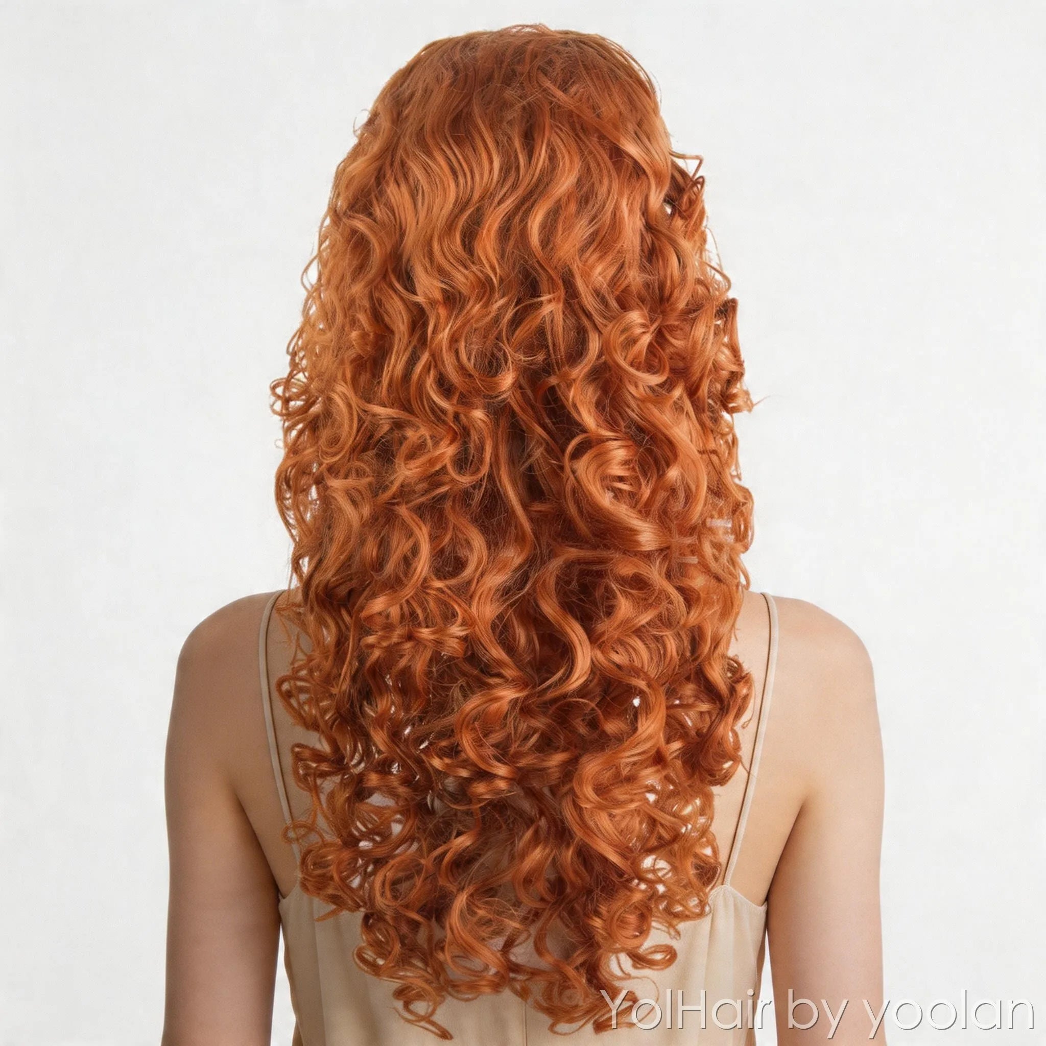 100cm Long Curly Cosplay Wig with Bangs for Party and Daily Wear - back after