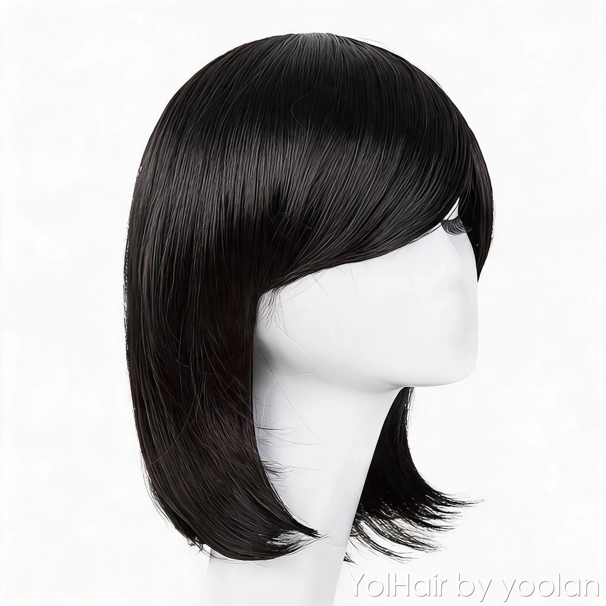 Long Curly Straight Cosplay Wig High Temperature Fiber Natural Look for Women - side before