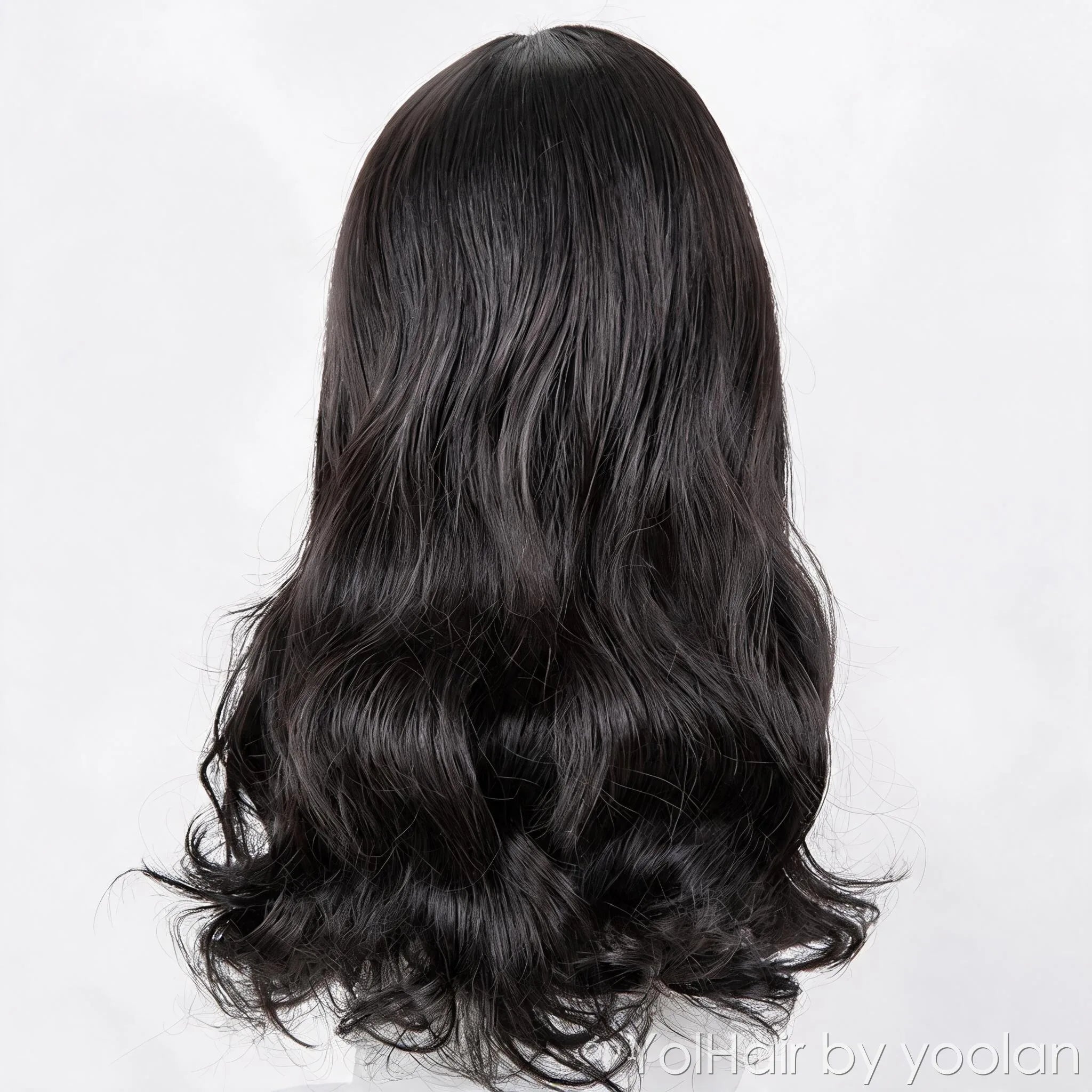 Long Straight Curly Cosplay Wig Heat Resistant Synthetic Hair Middle Part No Bangs for Women - Multiple Colors - back before