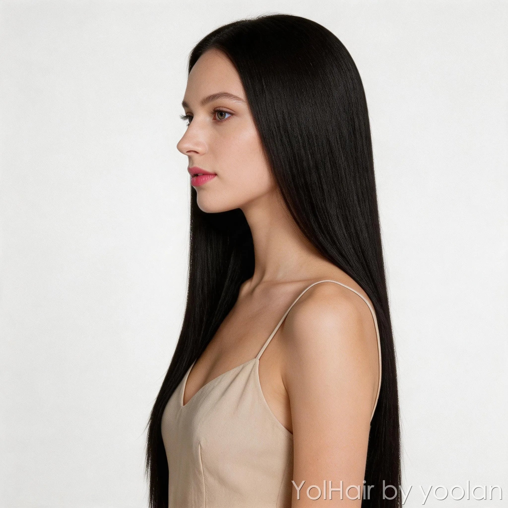 100cm Long Straight Center Part Cosplay Wig Heat Resistant Synthetic Hair 6 Colors - side after