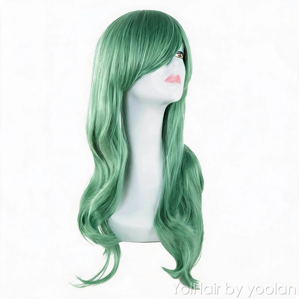 Long Curly Cosplay Wig, Heat Resistant Synthetic Hair, Colorful for Women - front before