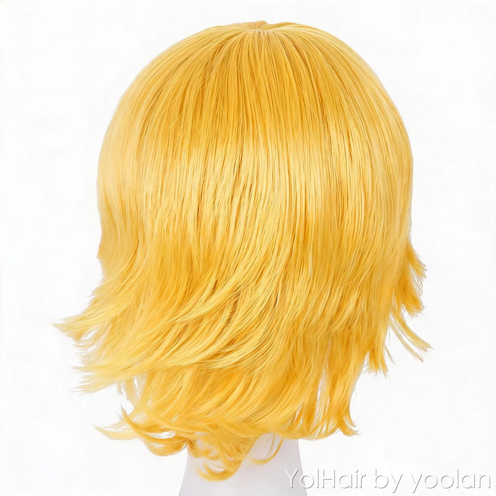Colored Cosplay Wig Long Straight Heat Resistant Synthetic Hair for Women Anime Party - back before