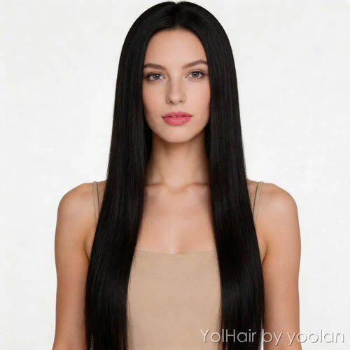 100cm Long Straight Center Part Cosplay Wig Heat Resistant Synthetic Hair 6 Colors - white