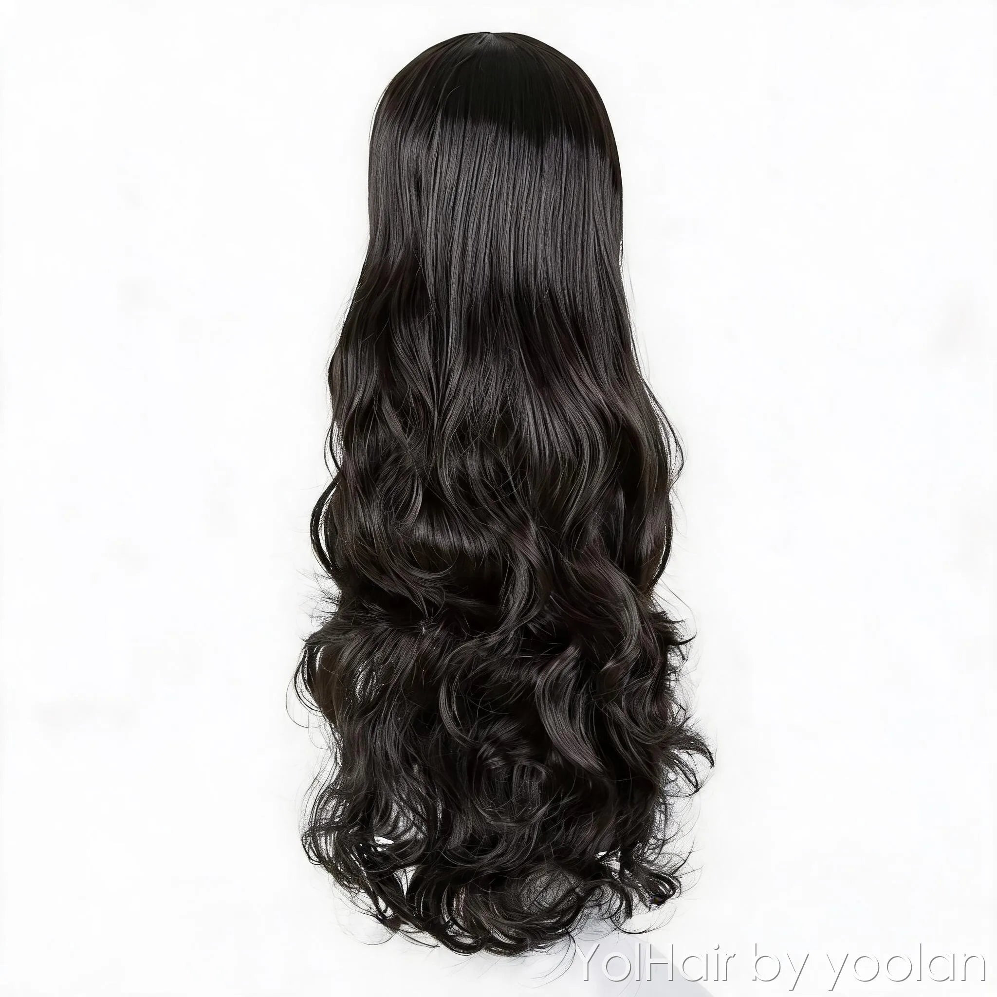 Long Curly Wig for Women High Temp Silk Full Head Natural Big Wave Daily Wear - back before