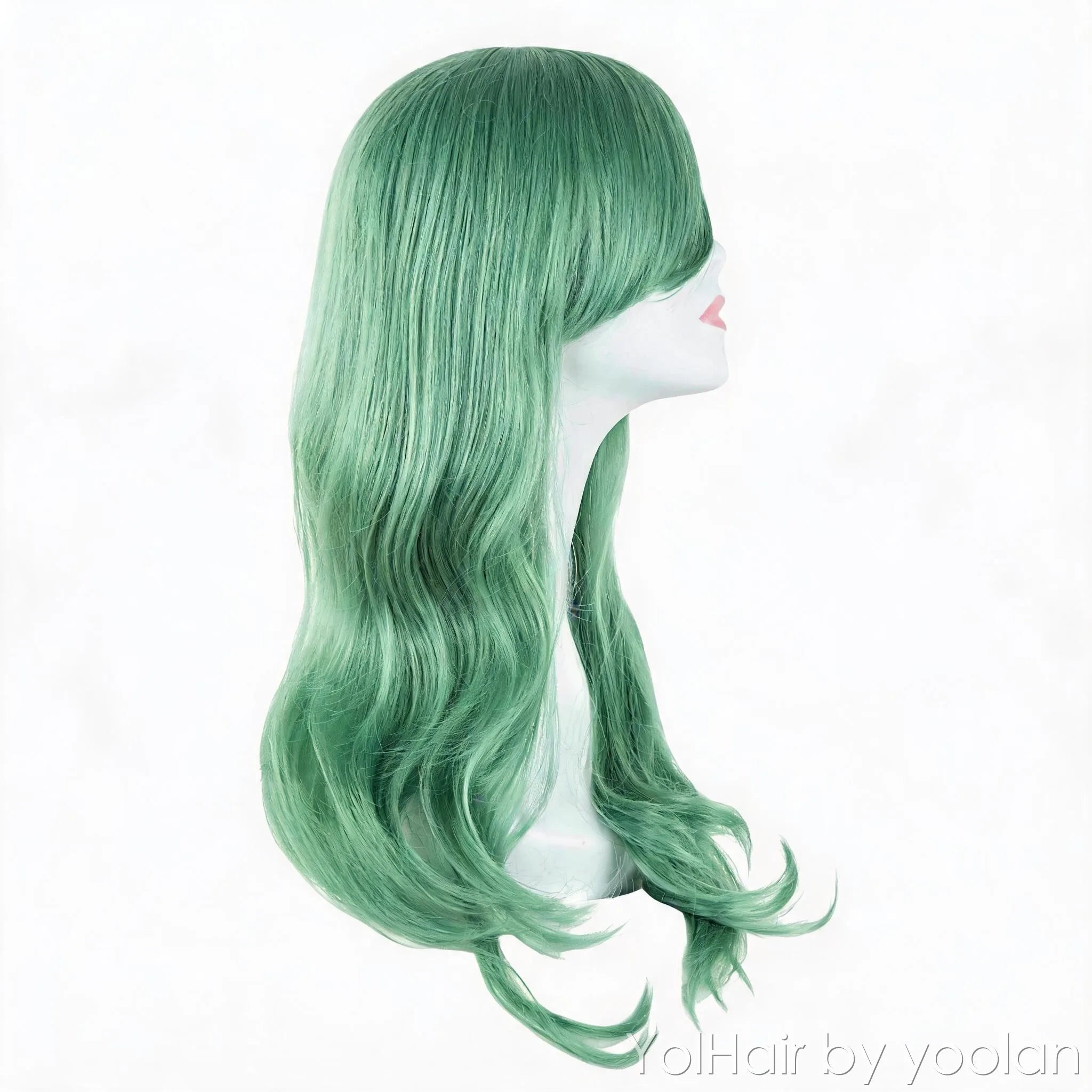 Long Curly Cosplay Wig, Heat Resistant Synthetic Hair, Colorful for Women - side before