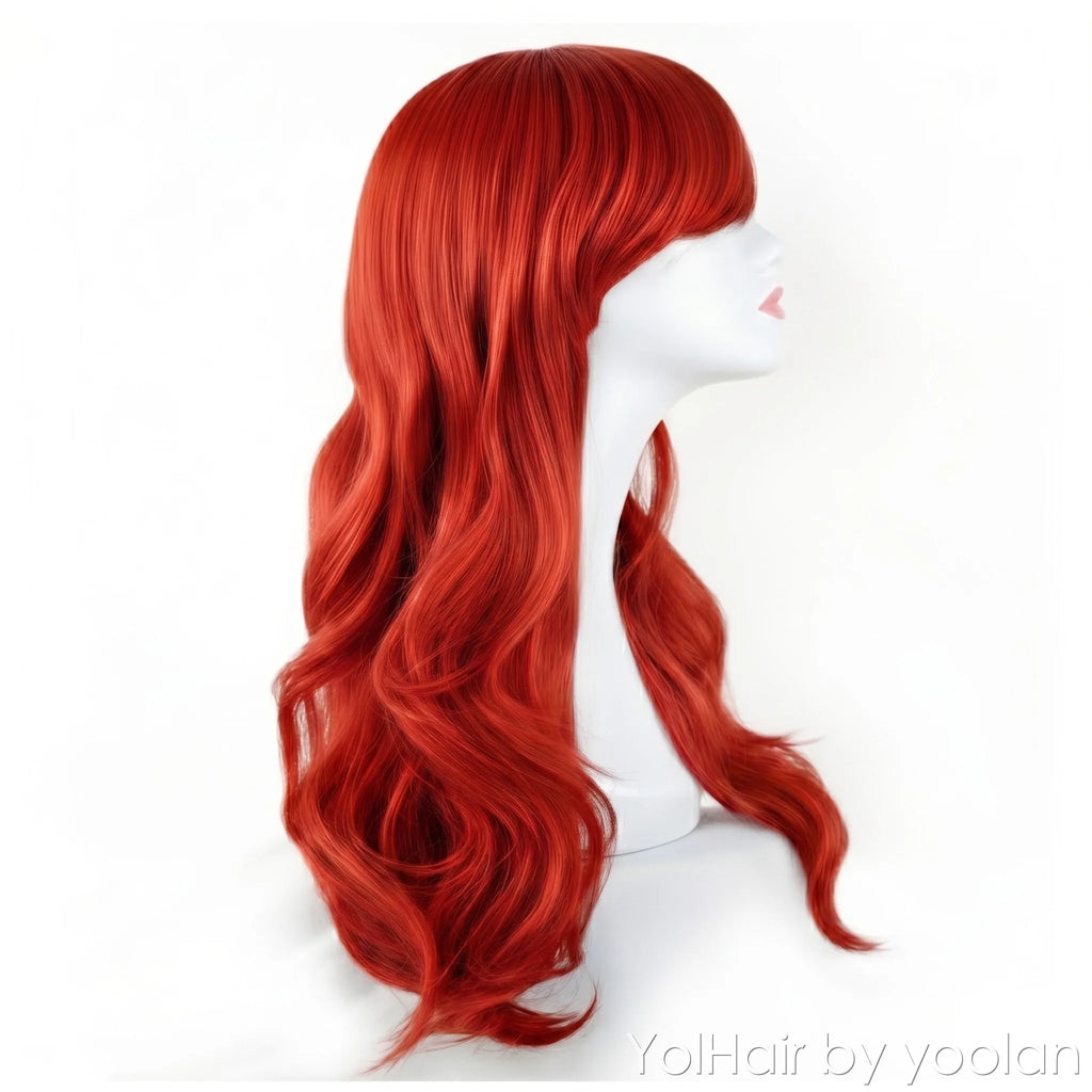 100cm Straight Cosplay Wig Women High Temp Fiber Side Bangs Long Wigs for Party Anime (Purple & More Colors) - side before