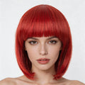 Colorful Long Curly Straight Cosplay Wig for Women, Heat Resistant Synthetic Hair - front after
