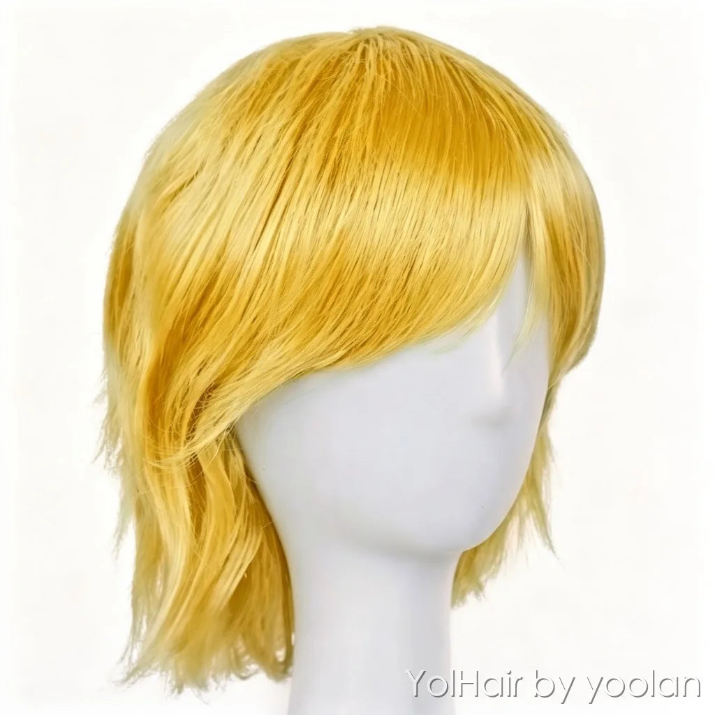 Colored Cosplay Wig Long Straight Heat Resistant Synthetic Hair for Women Anime Party - side before