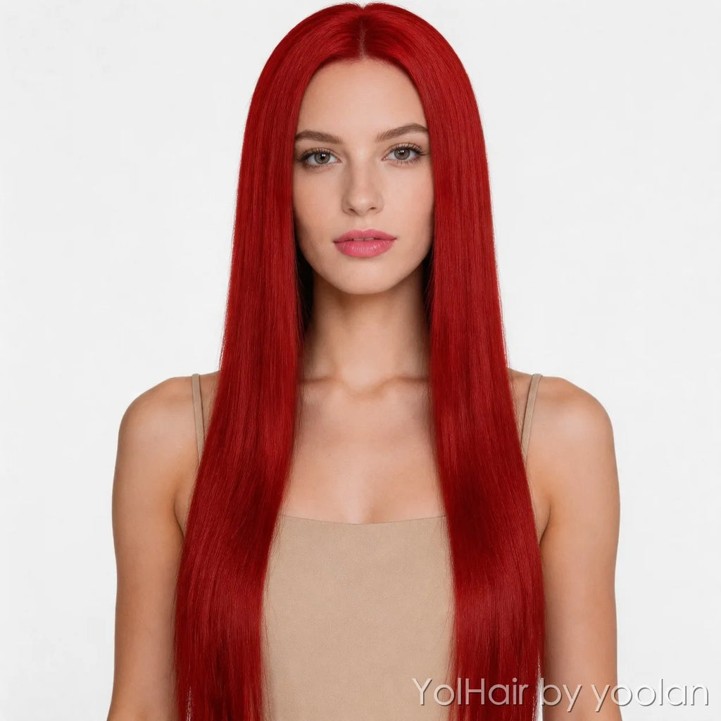 100cm Long Straight Center Part Cosplay Wig Heat Resistant Synthetic Hair 6 Colors - main 1