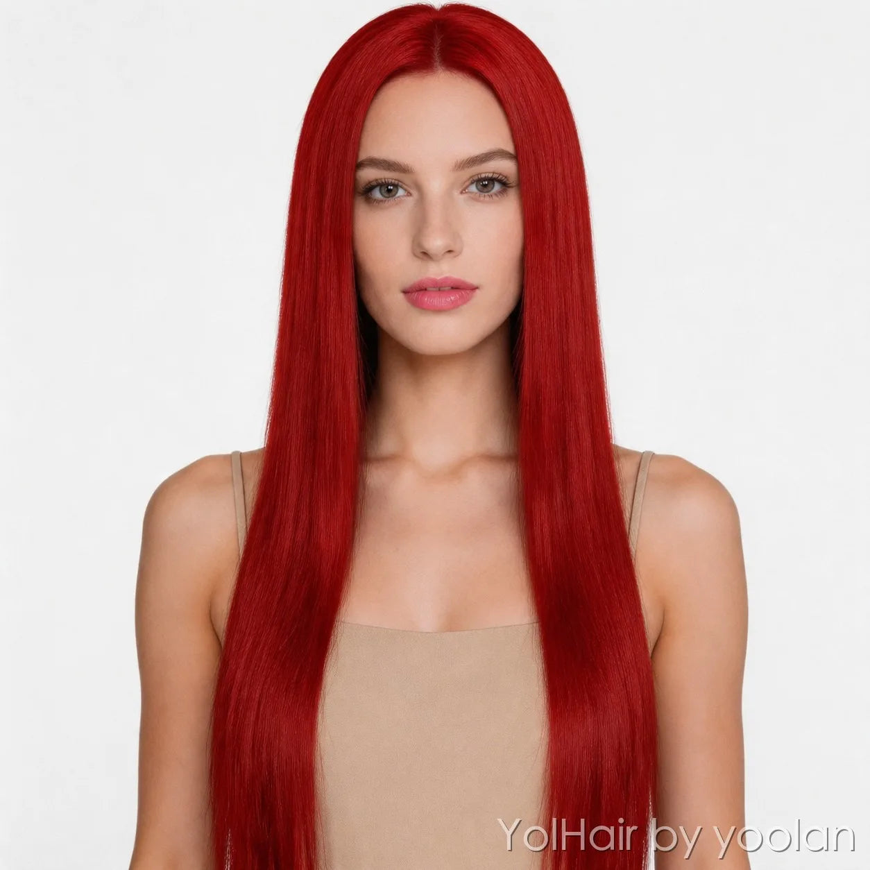 100cm Long Straight Center Part Cosplay Wig Heat Resistant Synthetic Hair 6 Colors - main 1